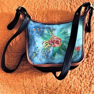 COACH Legacy Rare 1995 Style 9950 Vintage Crossbody Leather Hand Painted Bag